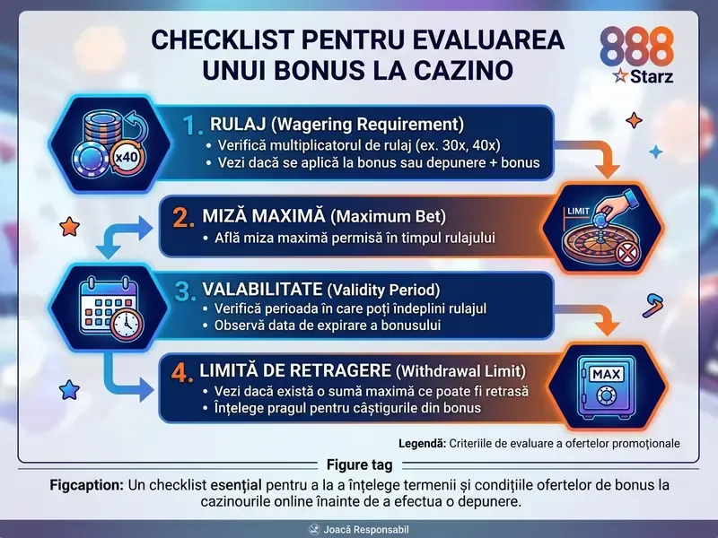 Checklist verificare bonus cazino online